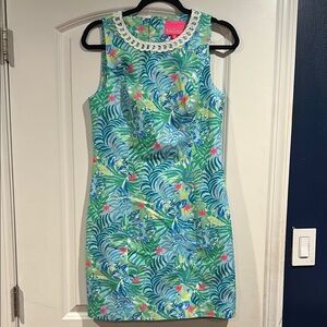 Lilly Pulitzer Tropical Print Dress with White Accents